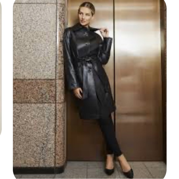 NWT Katherine Kelly XL Genuine Lamb Leather Jacket/Coat Black - Picture 1 of 16